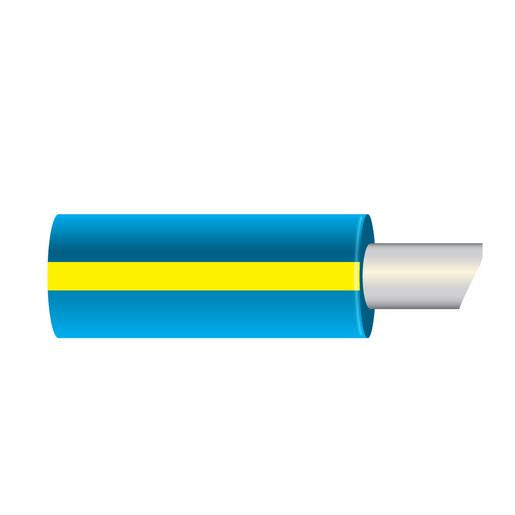 OEX 3mm Single Core Marine Cable, Blue With Yellow Trace, 500M ACX1091/500