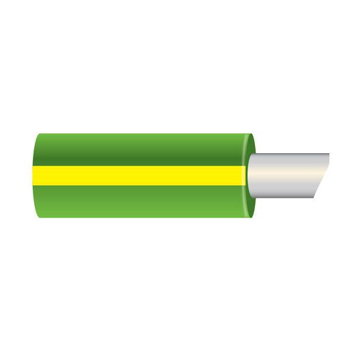 OEX 3mm Single Core Marine Cable, Green With Yellow Trace, 500M ACX0984/500