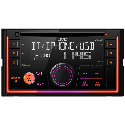 JVC 2-DIN Head Unit W/CD/Media/Bluetooth/iPod/USB KW-R950BT
