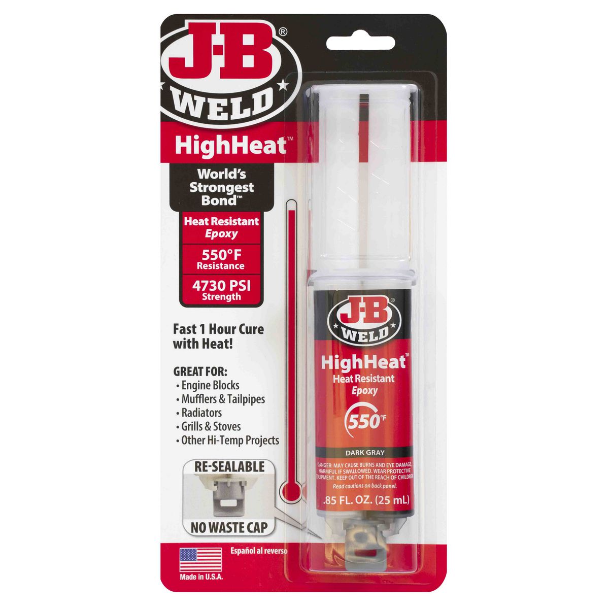 J-B Weld HiHeat Syringe Dark Grey 25ml 50197
