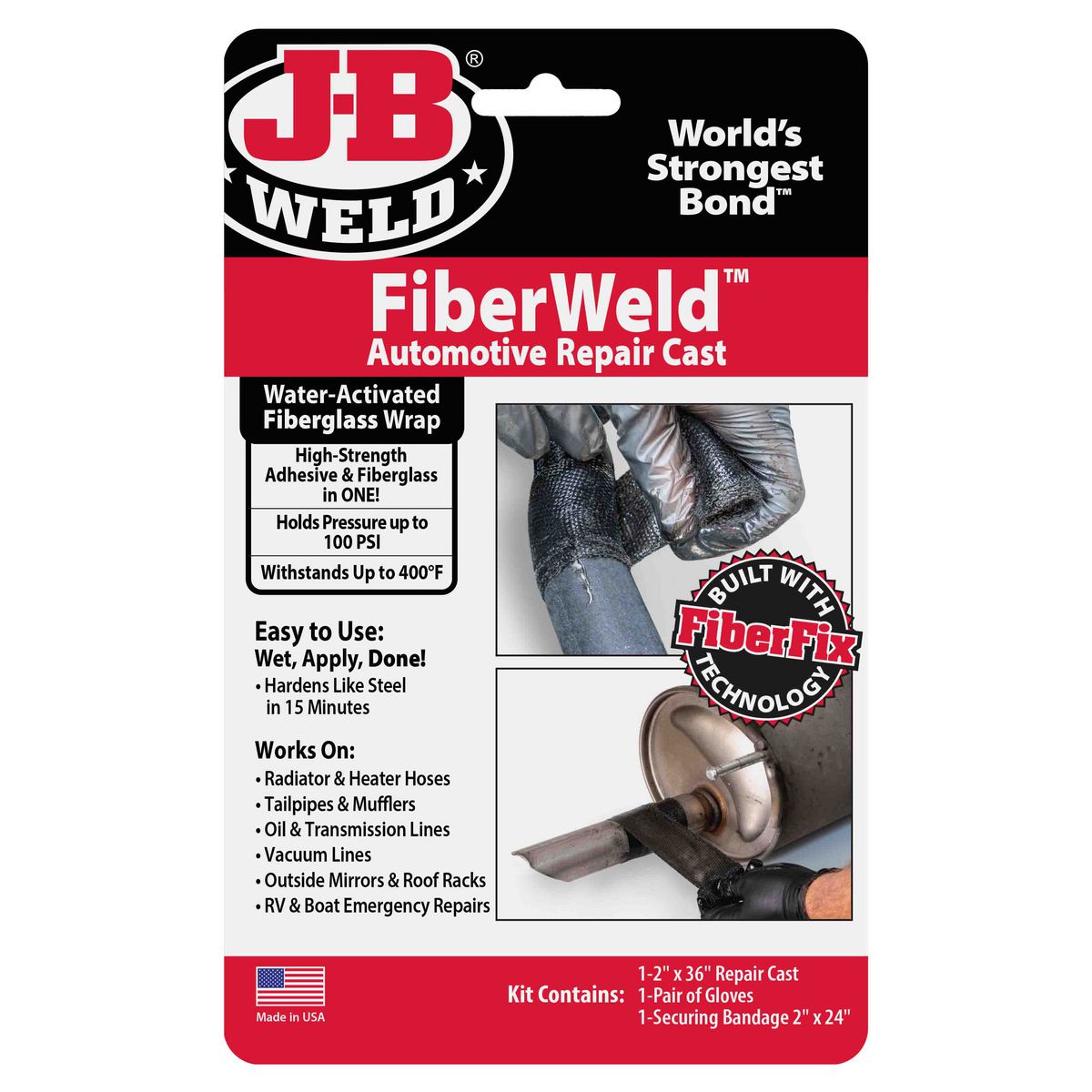 J-B Weld FibreWeld Automotive Repair Cast 5x91cm 38237