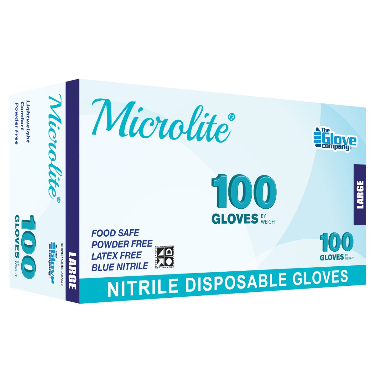 Microlite Nitrile Disposable Gloves Size Large 100 Pk 230033