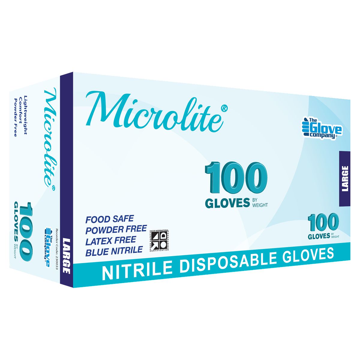 Microlite Nitrile Disposable Gloves Size Large 100 Pk 230033
