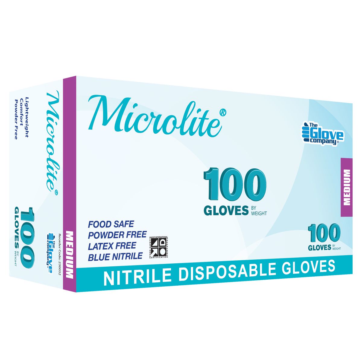 Microlite Nitrile Disposable Gloves Medium 100 Pack 230032