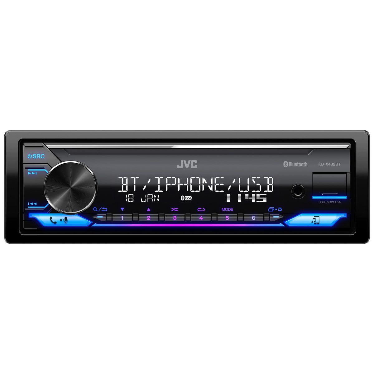 JVC Head Unit W/Bluetooth/USB KD-X482BT