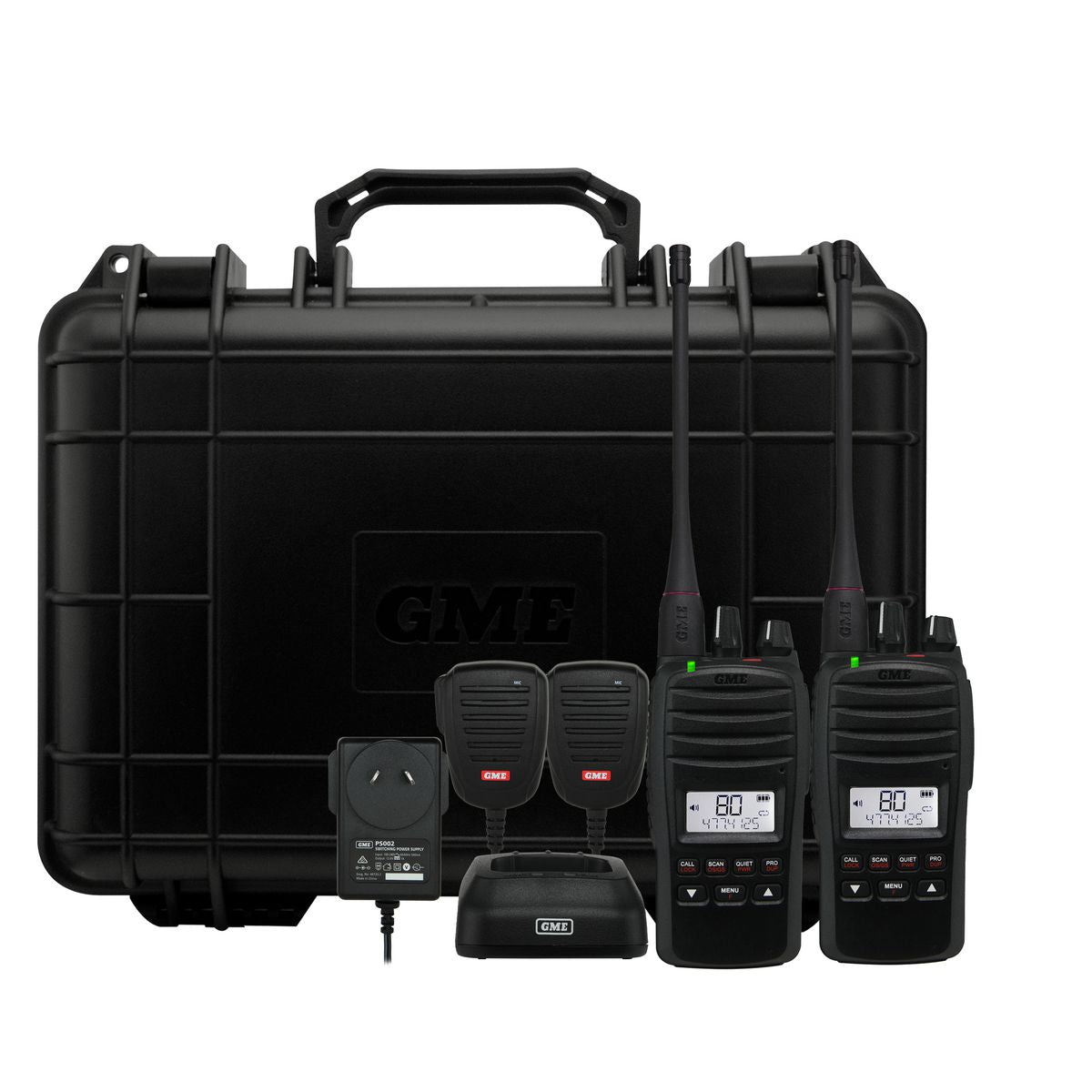 GME 5/1 Watt Handheld UHF Radio Ip67 Twin Pack TX6600STP