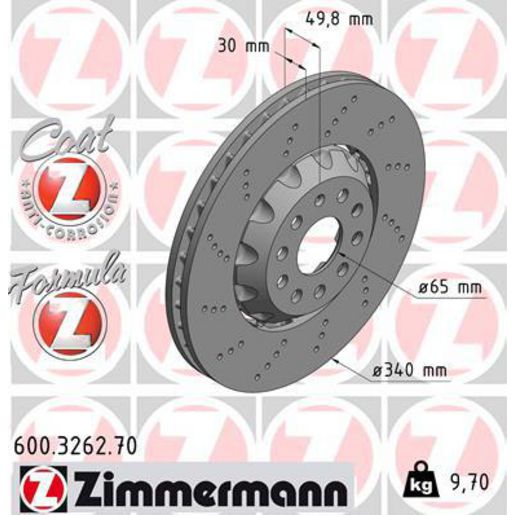 Zimmermann Formula Z Brake Rotor Single 340mm Front 600.3262.70