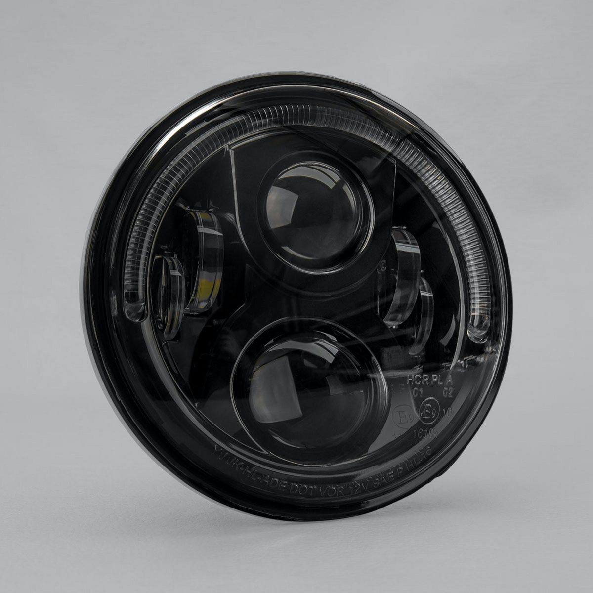 STEDI  Headlight Black fits Jeep Wrangler Defender Harley Halo  LED 7 Inch LEDMOTOCARBON7BLK