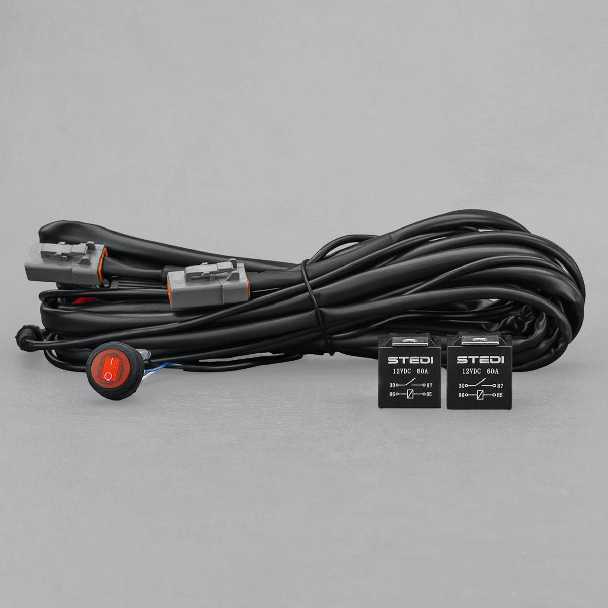 STEDI Driving Light Wiring Harness Dual Connector Dual 60 Amp Relay Plug And Play WIRQKFTSMARTDUAL