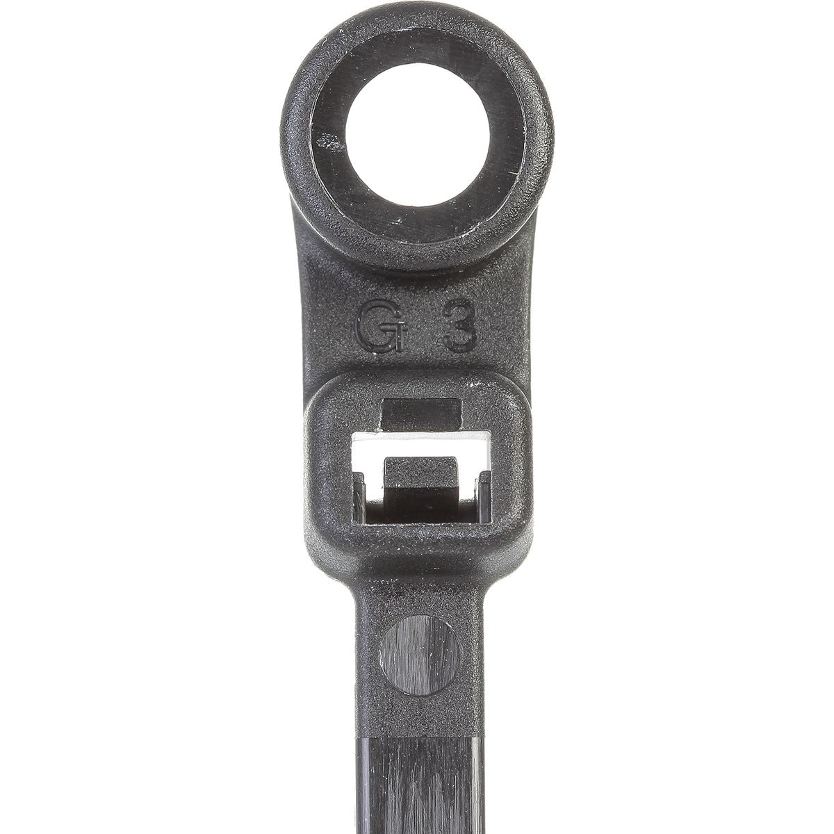 OEX Black Nylon Cable Ties - 4.8mm X 200mm, With Mounting Hole - Pack Of 25 ACX1318-25
