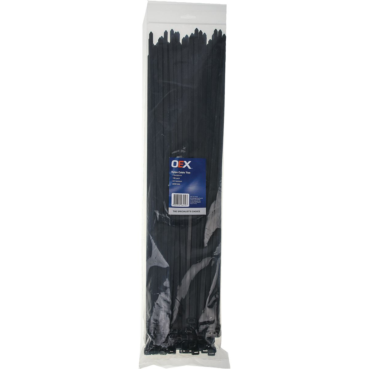 OEX Black Nylon Cable Ties - 7.6mm X 530mm - 100 Pc ACX1444