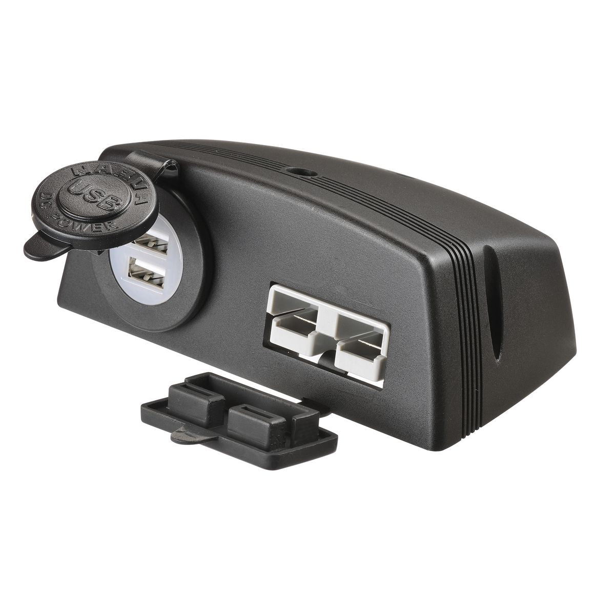 Narva Hdrv 50A Dual Usb Twin Socket, Surface Mount, With Covers 81167BL