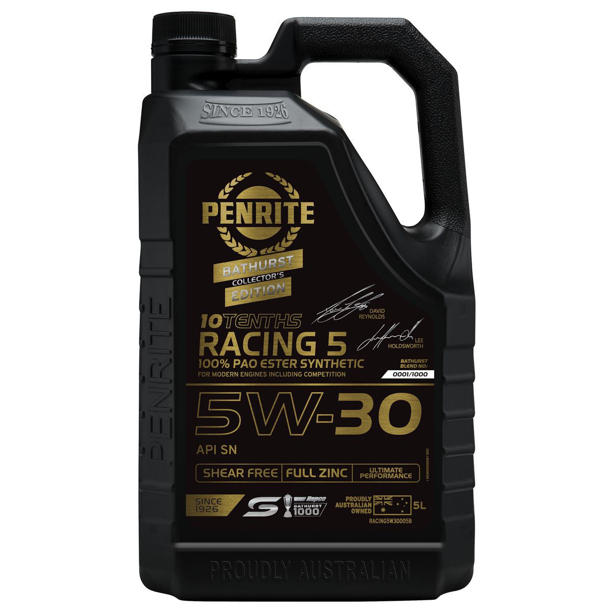 Penrite Oil Racing 5 5W-30 Engine Oil Limited Edition Bathurst Blend 5L RACING5W30005B