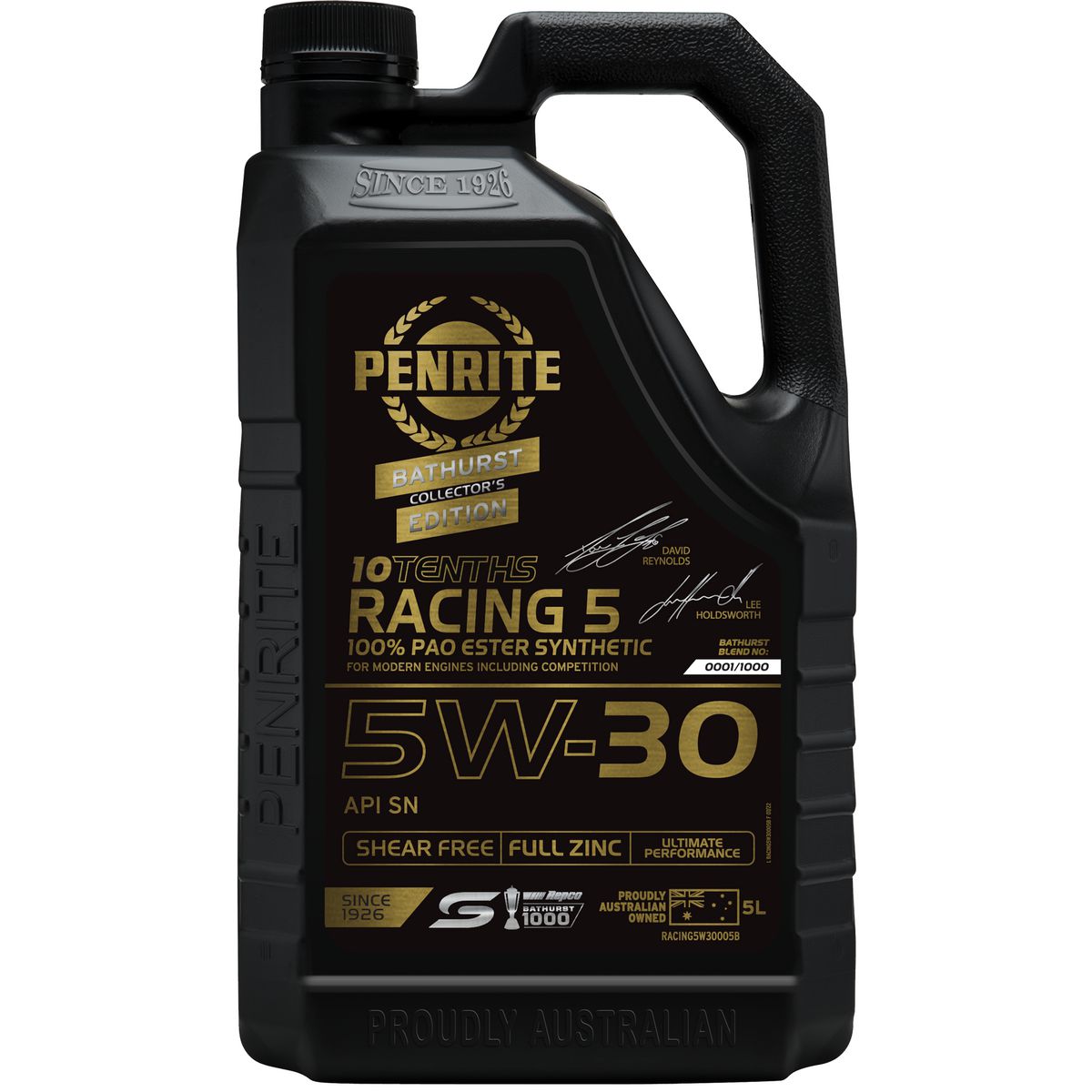 Penrite Oil Racing 5 5W-30 Engine Oil Limited Edition Bathurst Blend 5L RACING5W30005B
