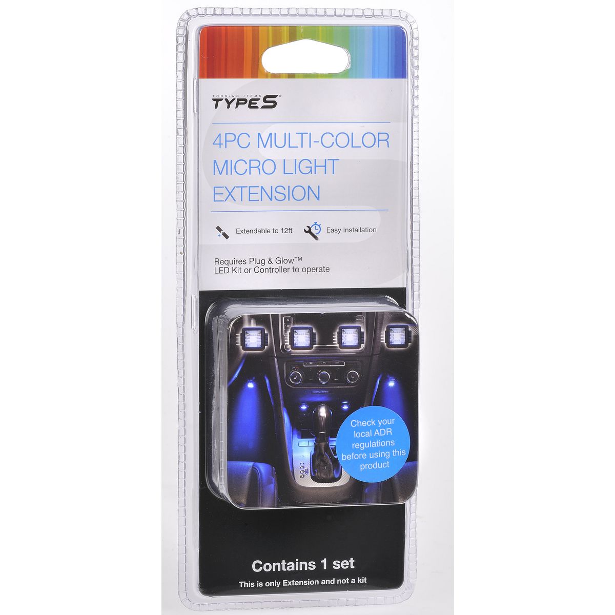 Type S Plug & Glow Multi Colour Extension Micro Light (4 Piece) LM55259