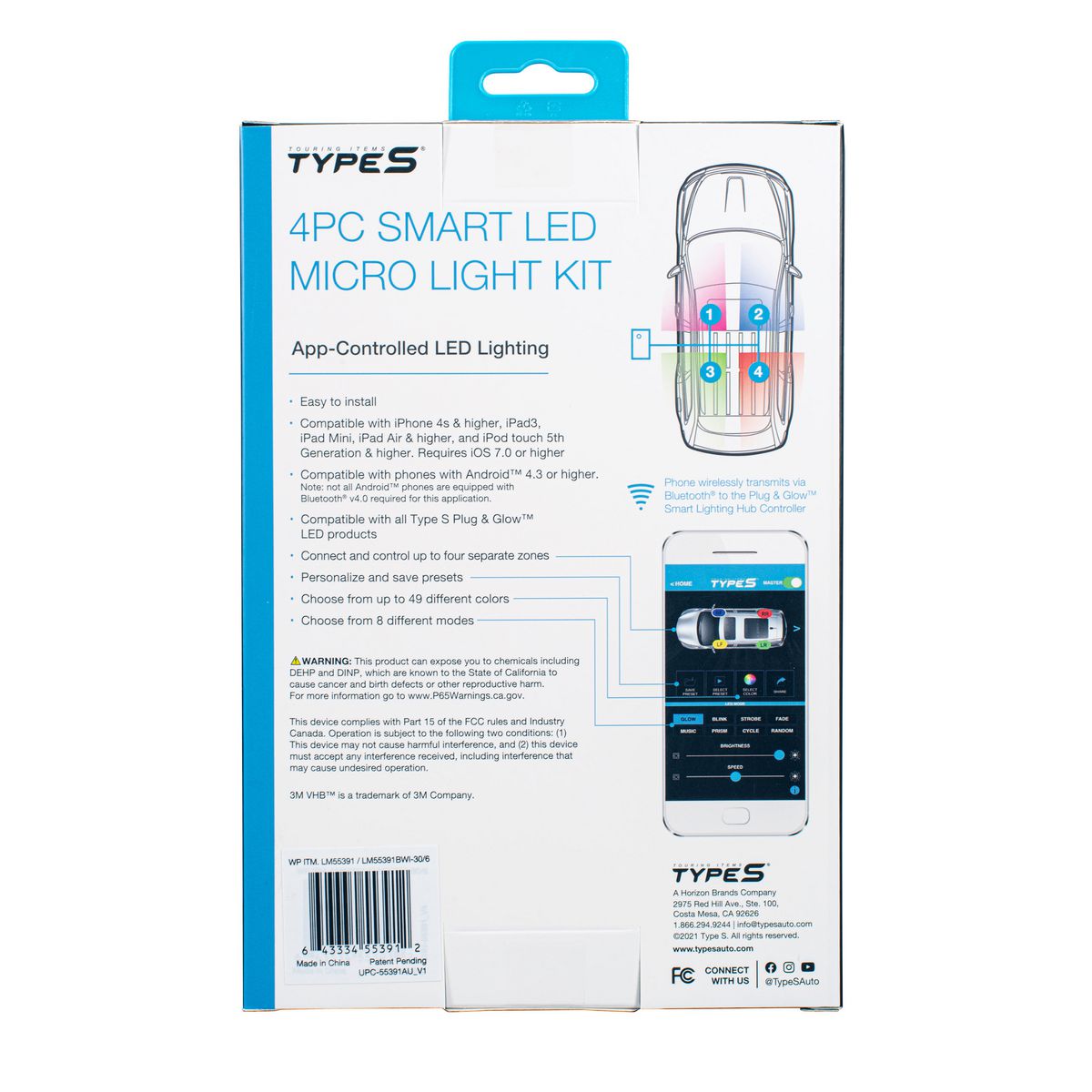 Type S Plug & Glow Smart Multi-Colour Micro Light Kit 4 Piece LM55391