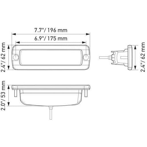 Hella Black Magic 6 LED 6.2 Inch Flush Mount Light Bar - Flood Beam 1FB358176221