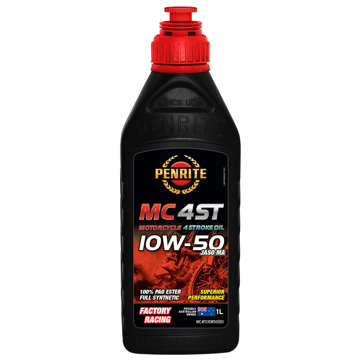 Penrite MC-4ST 10W-50 Full Synthetic Pao & Ester 1L MC4FS10W50001
