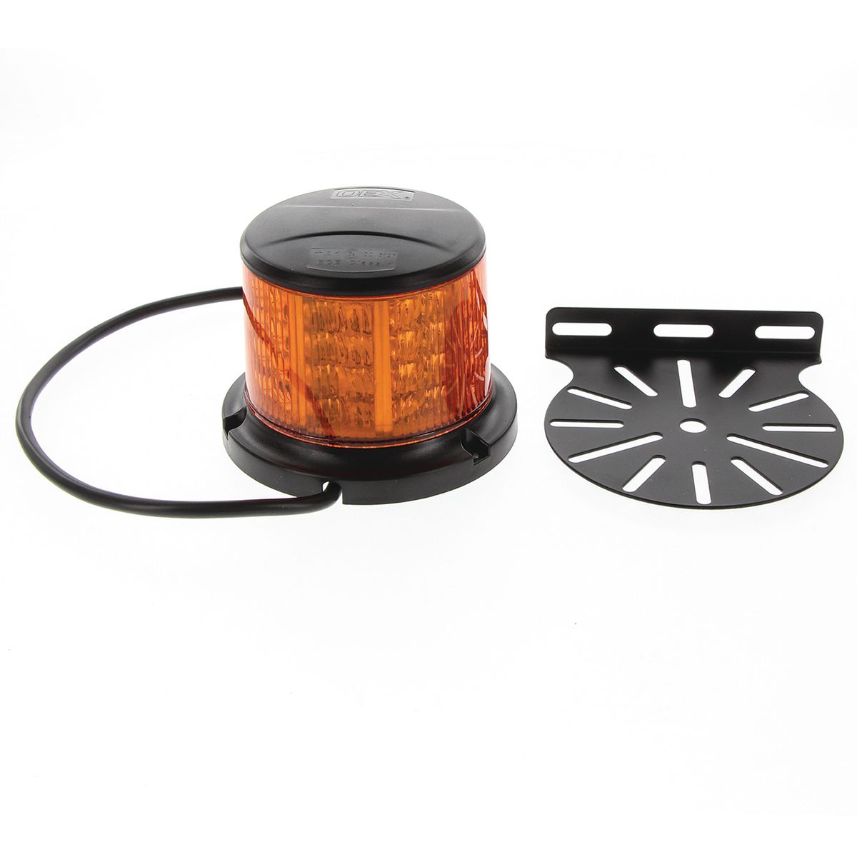OEX Tall Amber LED Beacon 12V/24V Class 1 Fixed Mount With Base Plate ACX5723B