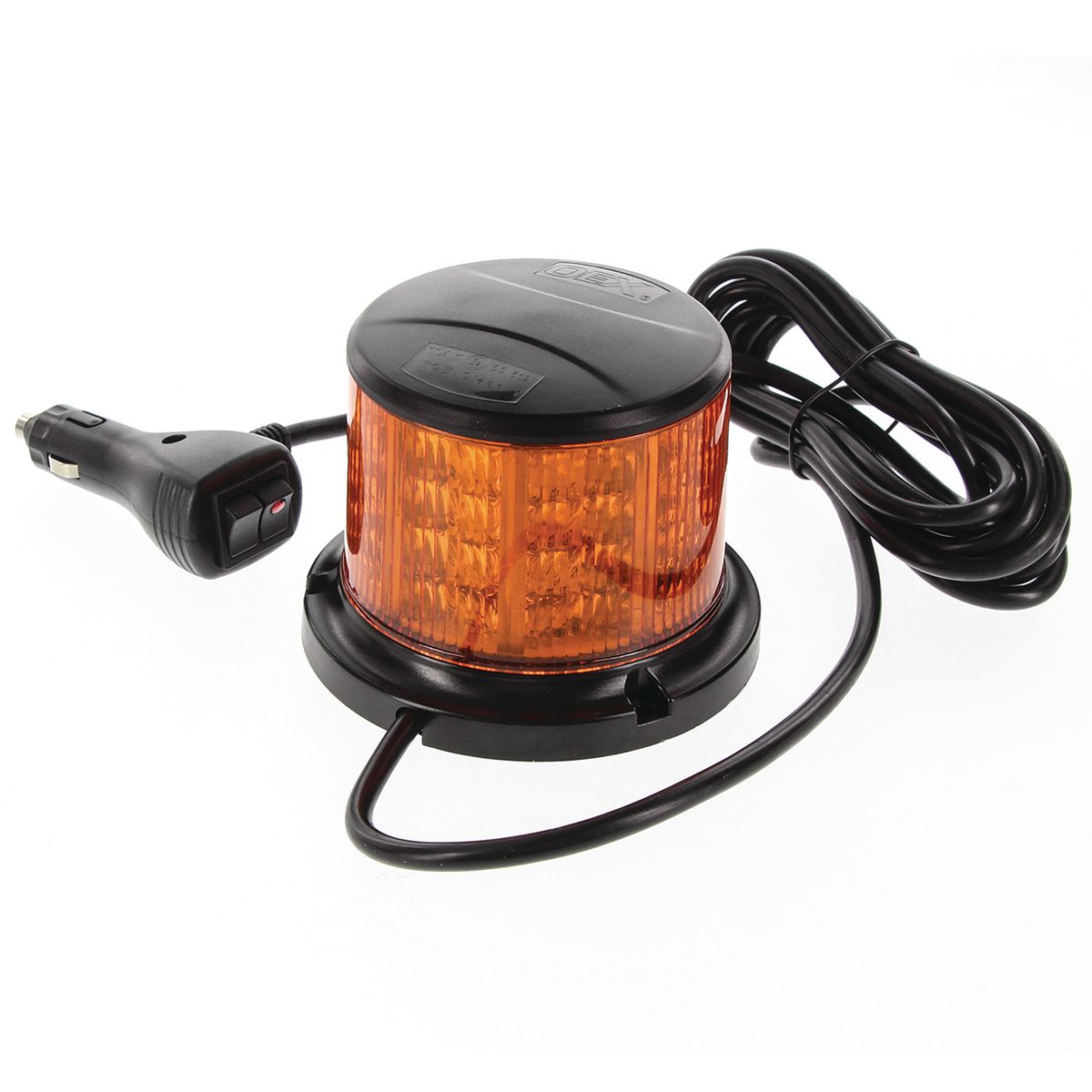 OEX Tall Amber LED Beacon 12V/24V Class 1 Magnetic Mount With Base Plate ACX5724B