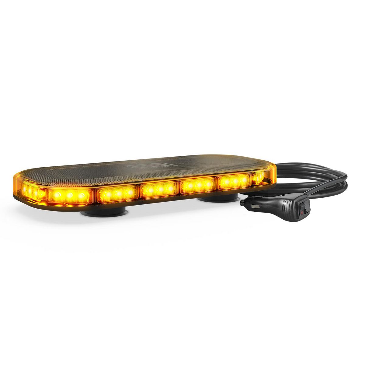 LED Autolamps Amber Emergency Mini Light Bar, Tinted Lens with Amber leds, 18 selectable flash patterns, 12-24 Volts, 380mm x 172mm x 49mm, Magnetic Mount, Single Box LB380ATMM