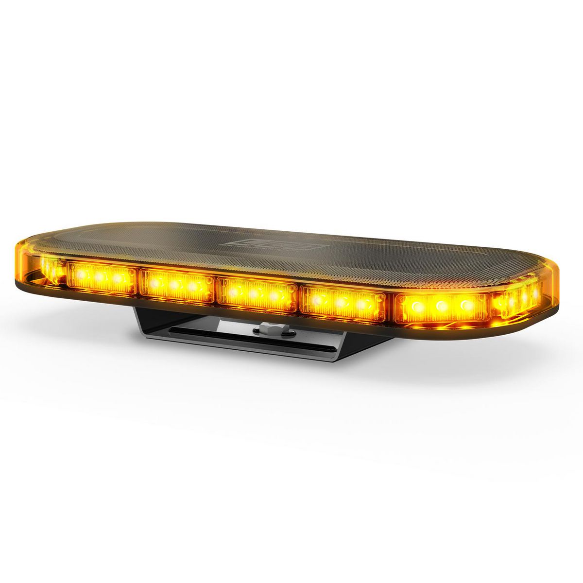 LED Autolamps Amber Emergency Mini Light Bar, Tinted Lens with Amber LEDs, 18 selectable flash patterns, 12-24 Volts, 380mm x 172mm x 64mm, Single Bolt Mount, Single Box LB380ATM