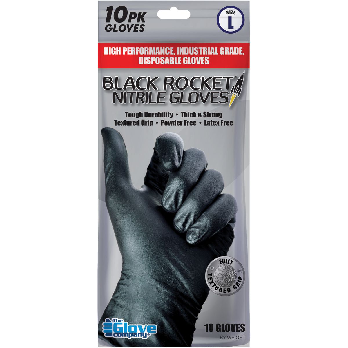 The Glove Company TGC Black Nitrile Gloves Large 10 Pack 130103