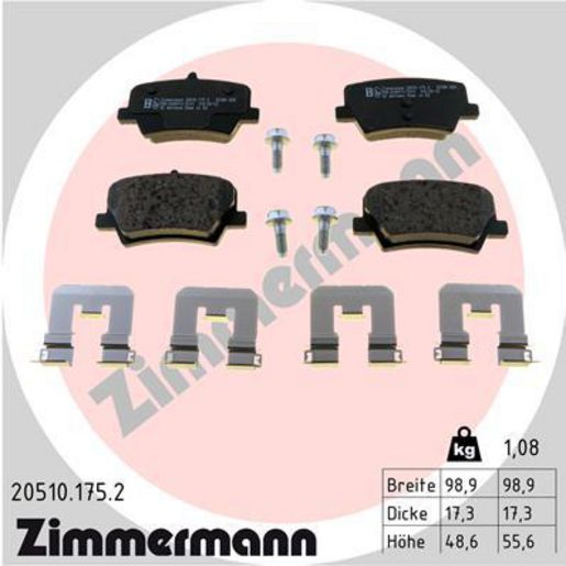 Zimmermann Brake Pad Rear Set 20510.175.2