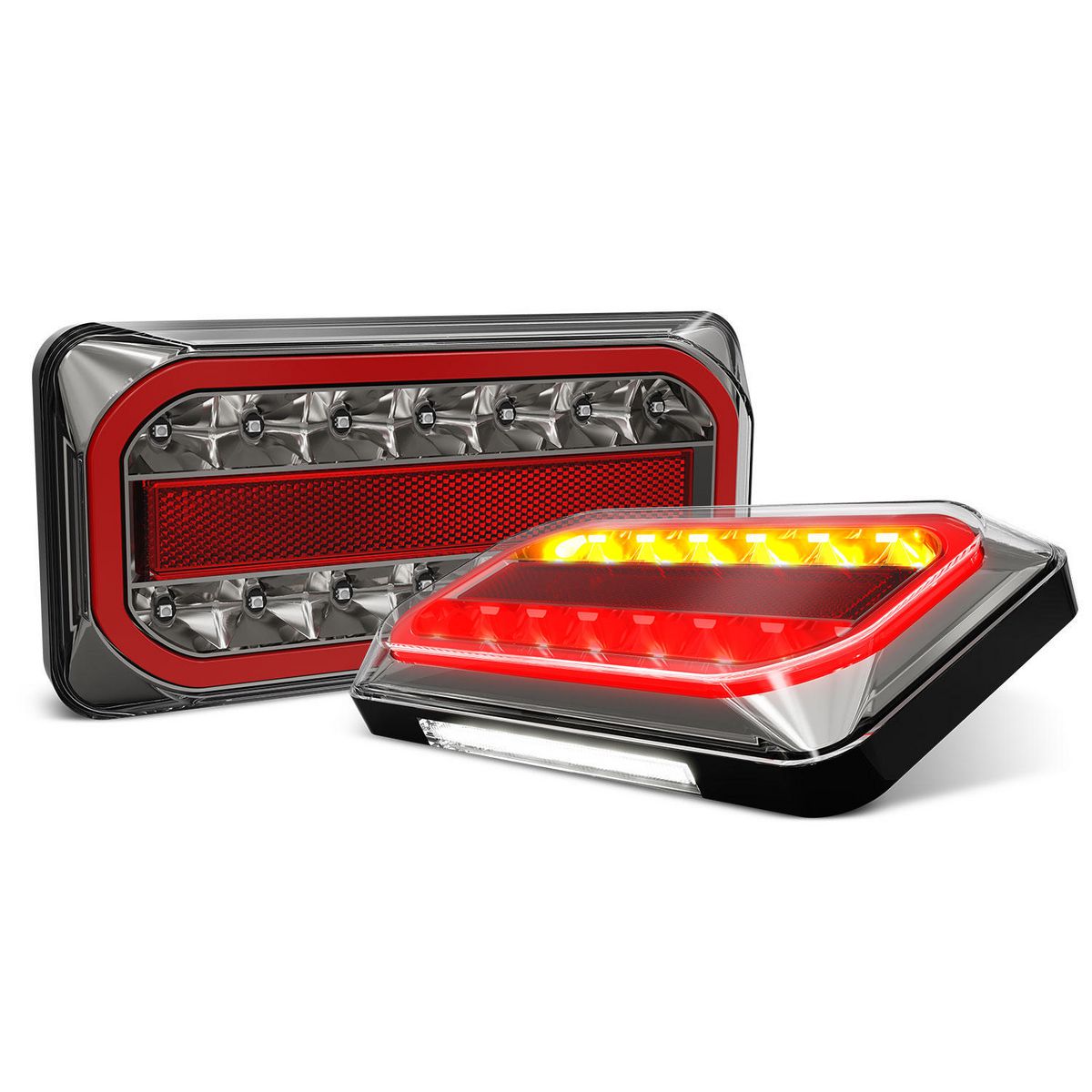 LED Autolamps Boat Trailer Lamps, Stop/Tail/Indicator/Reflector/Licence Plate Lamp, RHS and LHS lamps with 40cm cable packaged in twin bulk pack 215ARLP2B