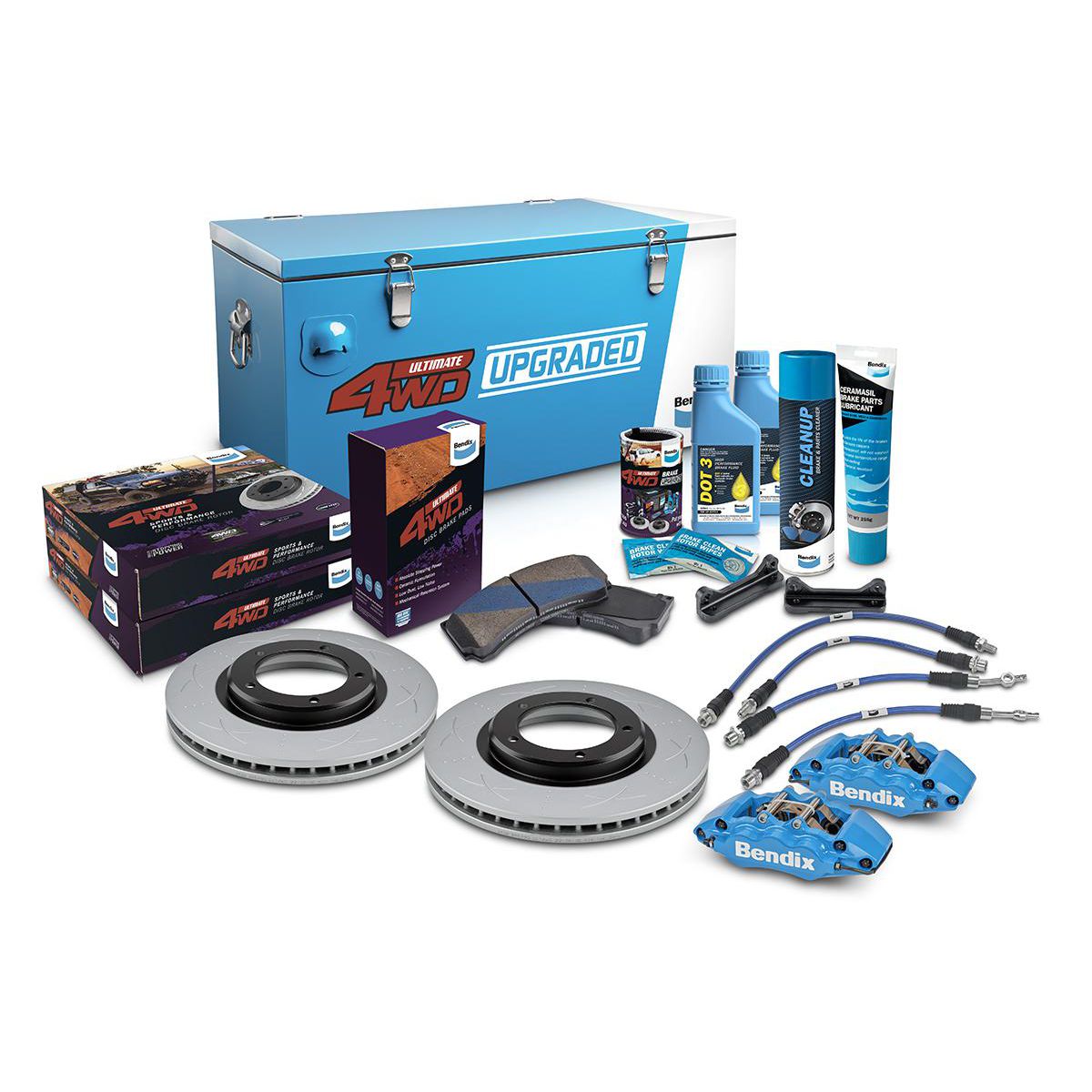 Bendix Ultimate 4x4 Brake Upgrade Kit Front (Suits 2" Lift) U4WD-BBUK216F+2