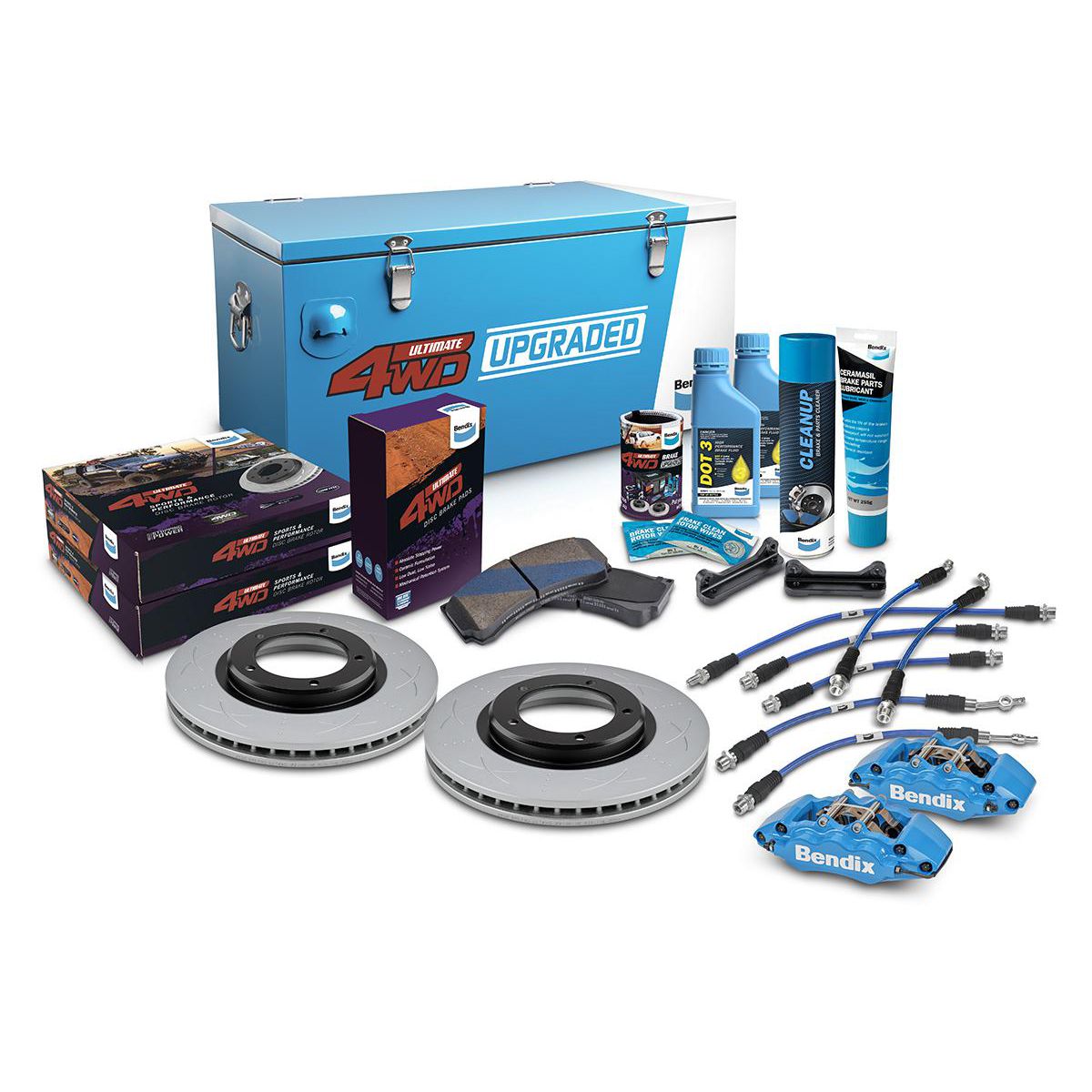Bendix Ultimate 4x4 Brake Upgrade Kit Front (Suits 2" Lift) U4WD-BBUK243F+2