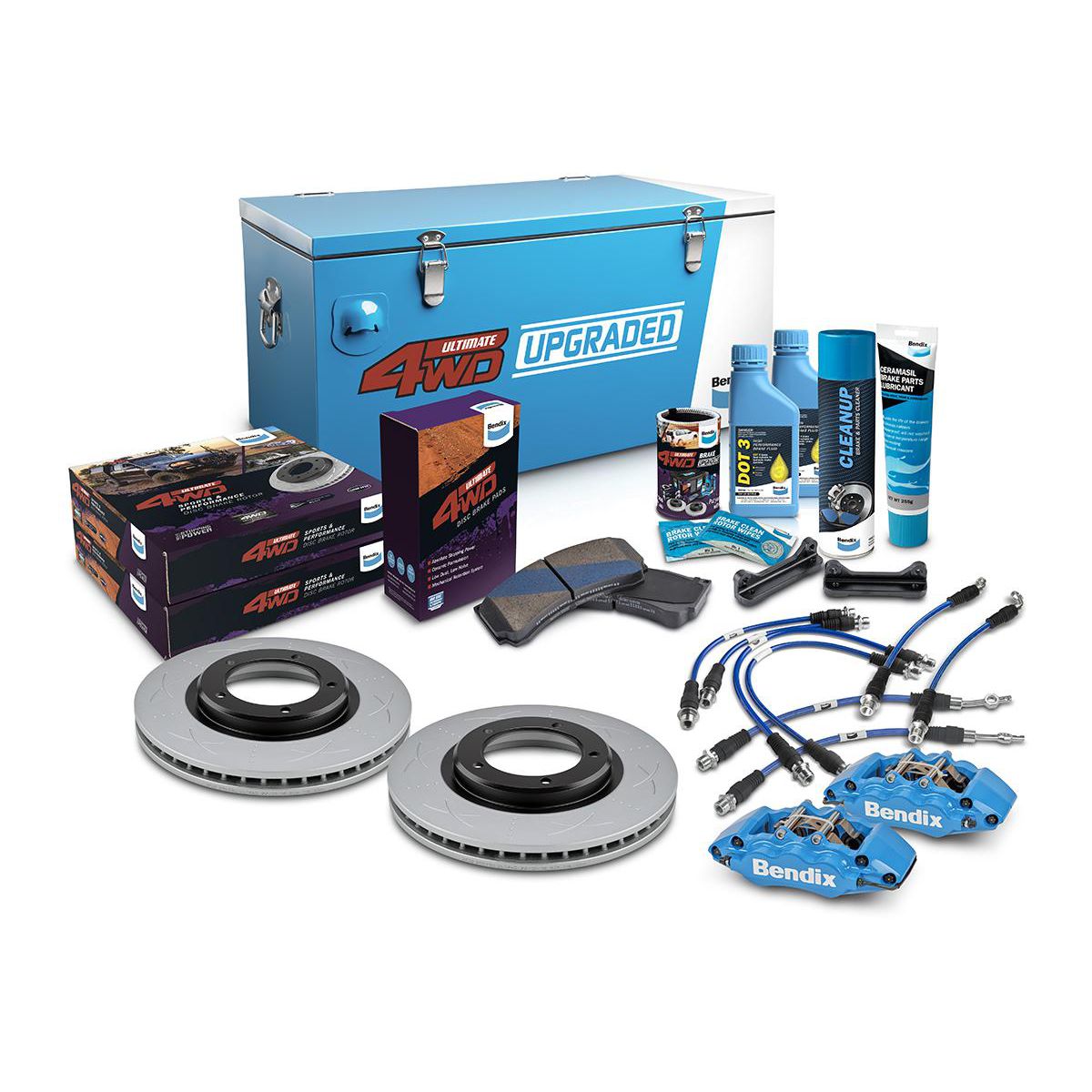 Bendix Ultimate 4x4 Brake Upgrade Kit Front (Suits 2" Lift) U4WD-BBUK245F+2