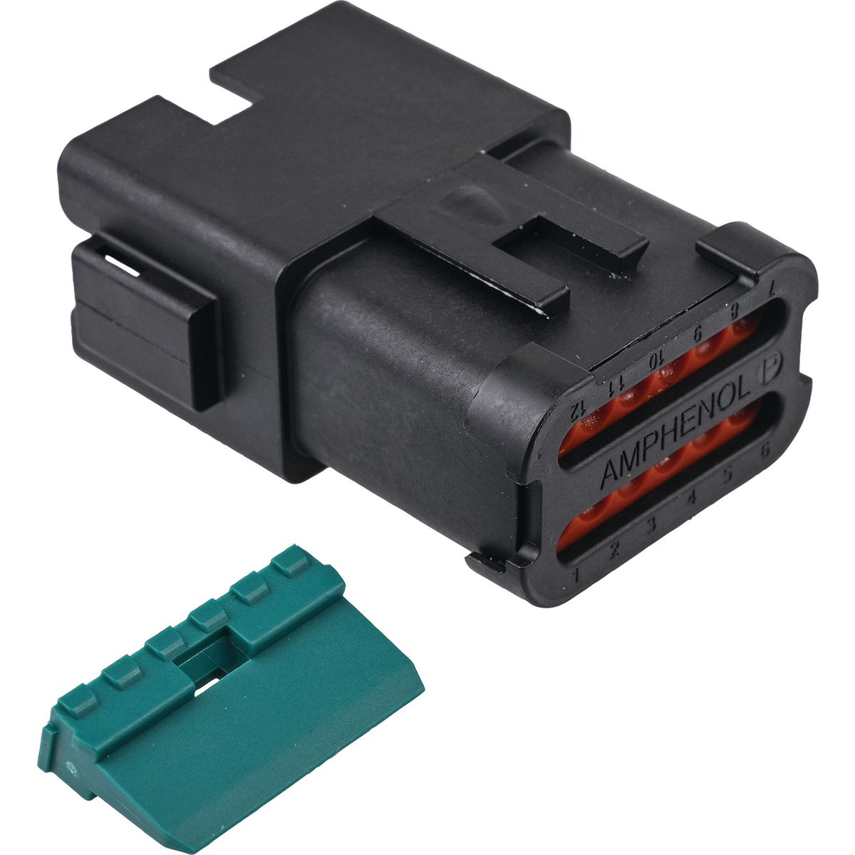 Amphenol At #16 - 12 Way Receptacle & Wedge 50 Pce AT0412PABKLC/50