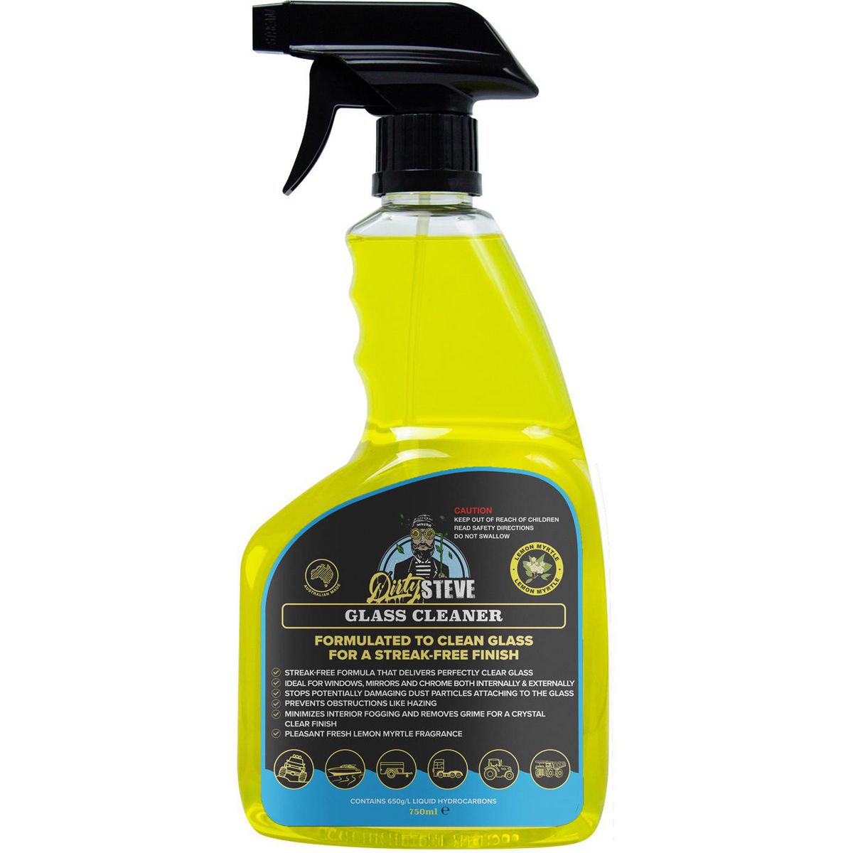 Dirty StEVe Lemon Myrtle Glass Cleaner Lemon 750ml DS1016