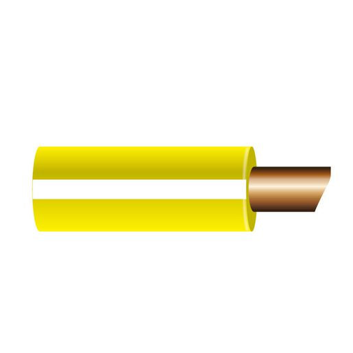 OEX 4mm Single Core Automotive Cable, Yellow With White Trace - 100M ACX0844L