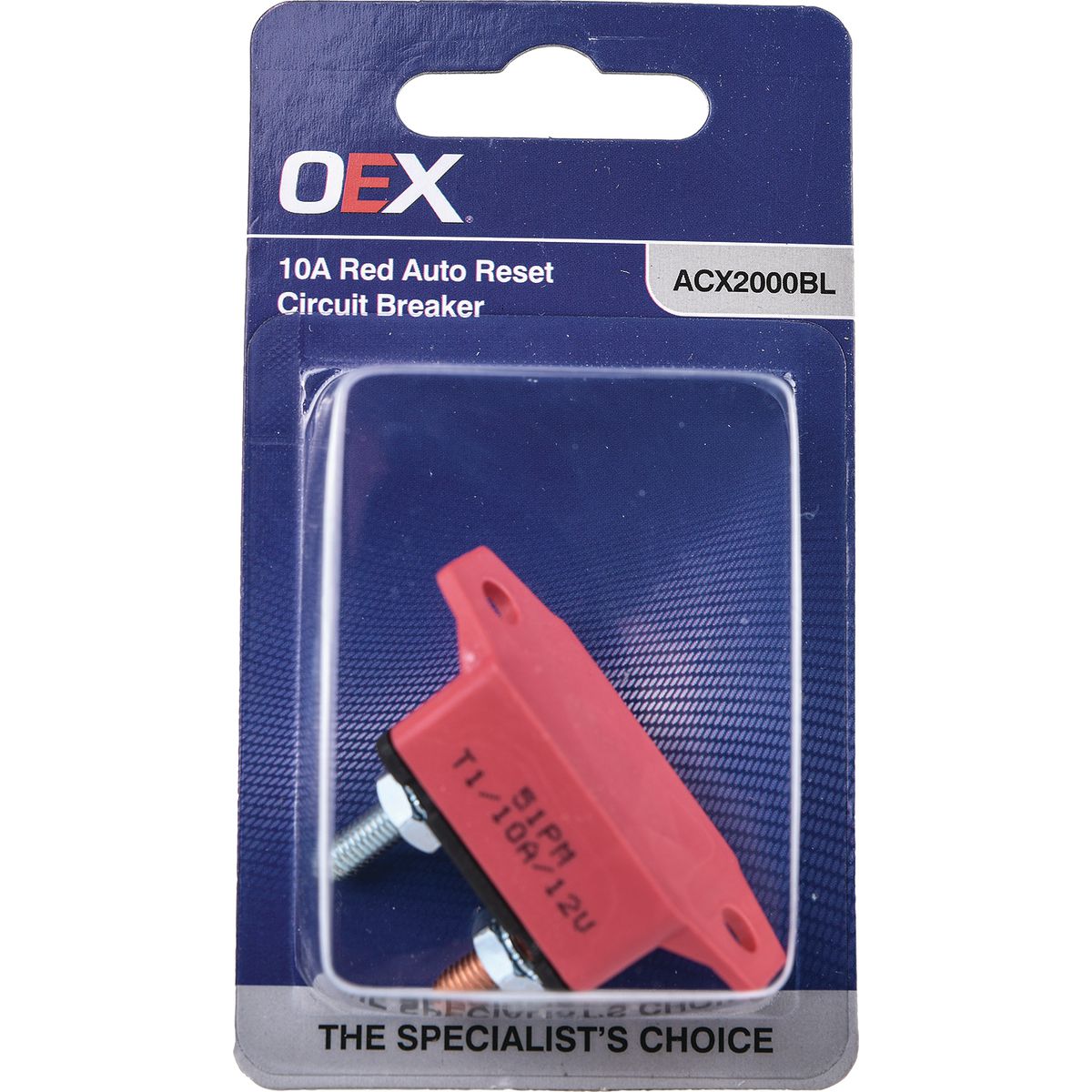 OEX 10A Red Auto Reset Circuit Breaker - Single ACX2000BL