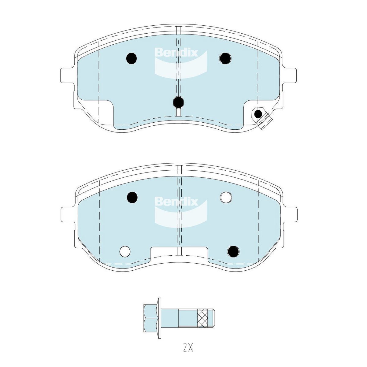 Bendix 4x4 Brake Pad Set DB2616 4WD