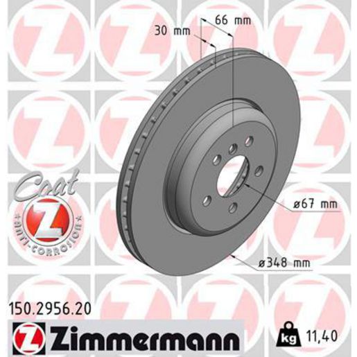 Zimmermann OE Coat Z Brake Rotor Single 348mm Front 150.2956.20
