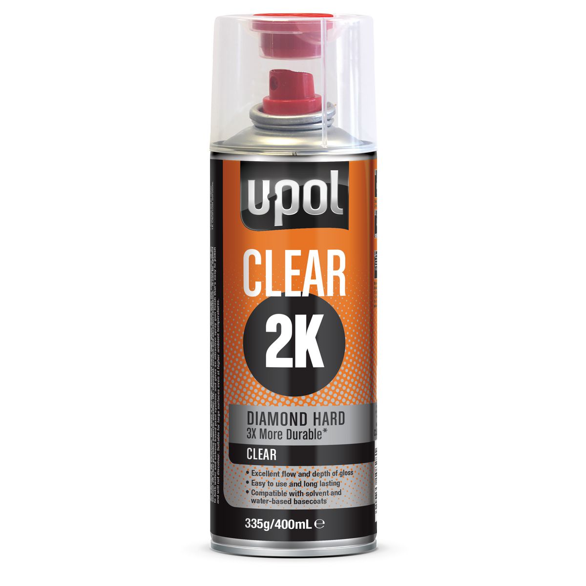 U-Pol 2K Clearcoat Aerosol 400Ml CLEAR2K/AL