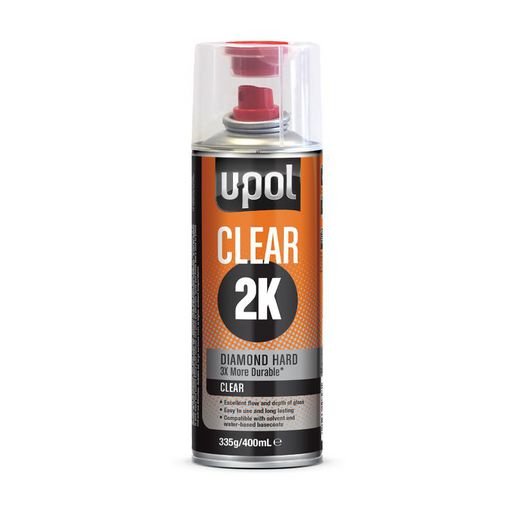 U-Pol 2K Clearcoat Aerosol 400Ml CLEAR2K/AL