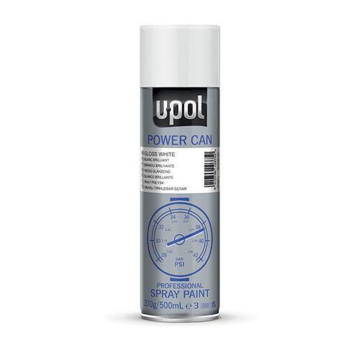 U-Pol Aerosol Power Can Professional Spray Paint Aerosol Gloss White PCGW/AL