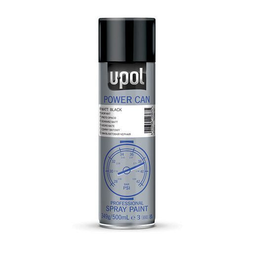 U-Pol Aerosol Power Can Professional Spray Paint Aerosol Matte Black PCMB/AL