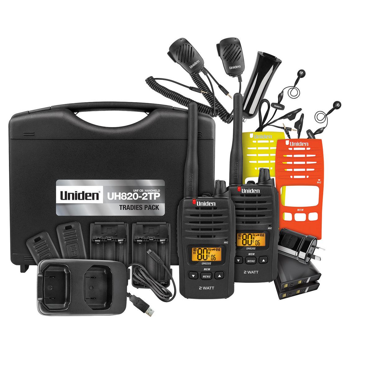 Uniden UH820S-2TP - 2 Watt UHF Handheld - Twin Pack