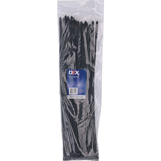 OEX Black Nylon Cable Ties - 8mm X 450mm - Pack Of 100 ACX1447