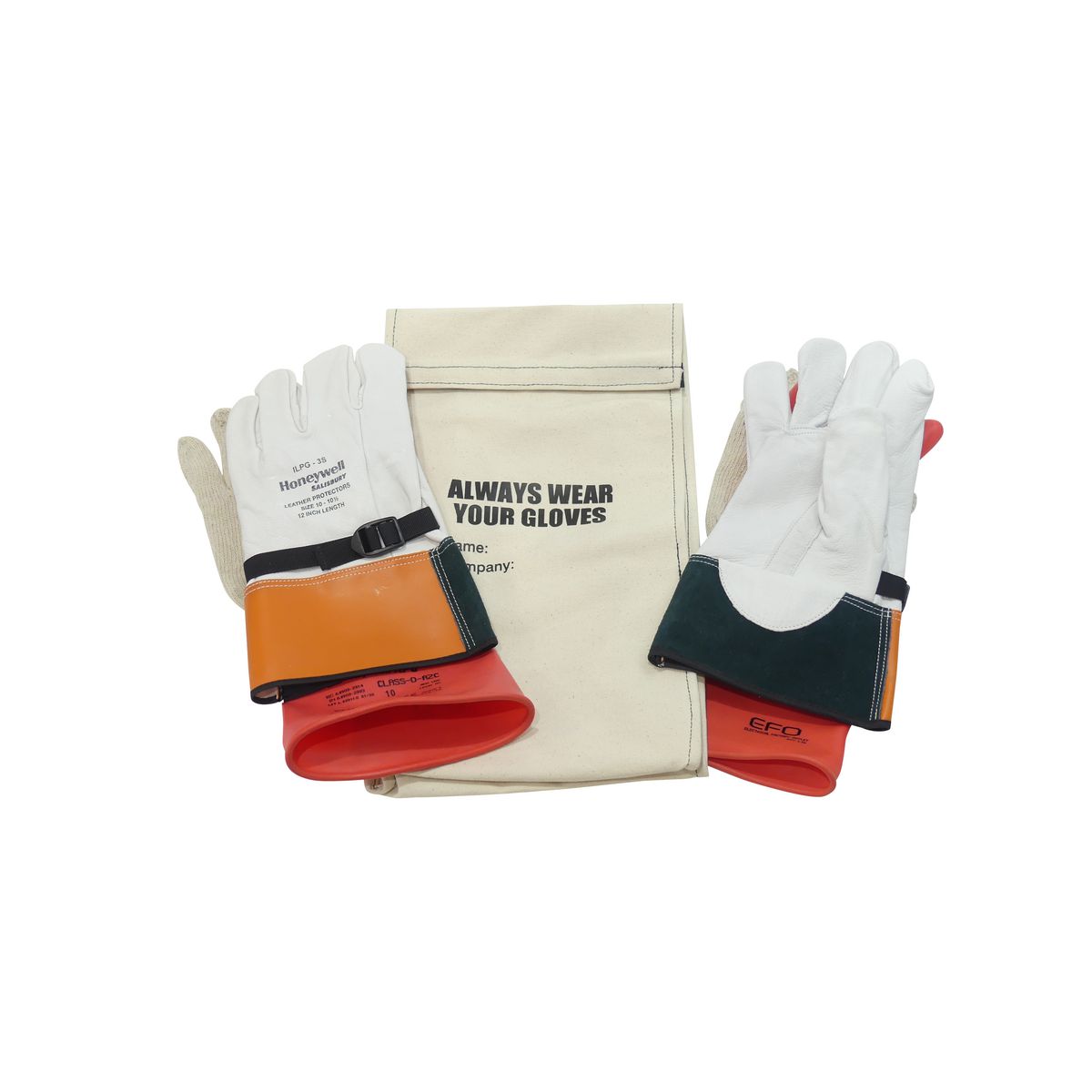 Elec. Factory Outlet Glove Kit Bag, Inners,Outers, 1000V Insulated Gloves Size 8 GLOVEKIT1000-8