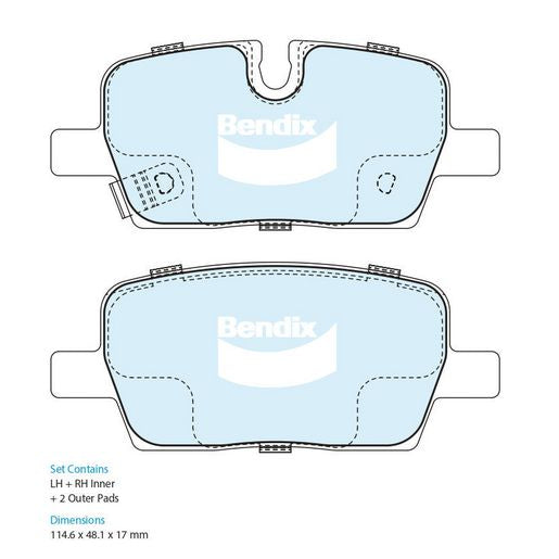 Bendix 4x4 Brake Pad Set DB2600 4WD