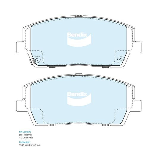Bendix 4x4 Brake Pad Set DB2631 4WD