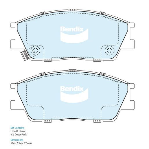 Bendix Brake Pads Set - General Ct DB2670 GCT