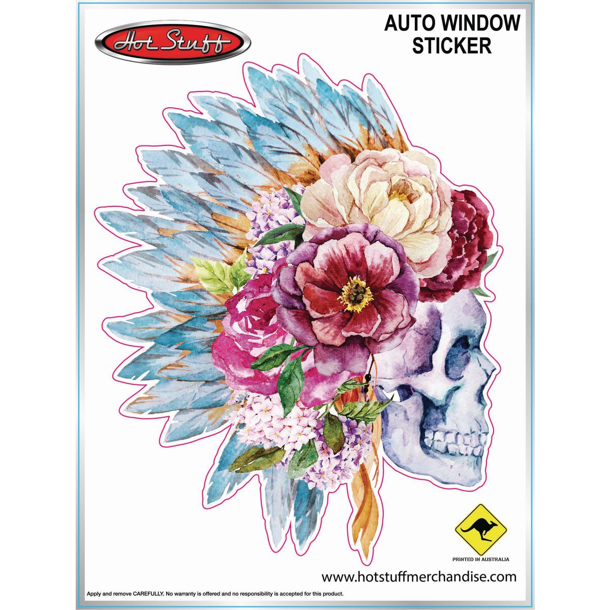 Hotstuff Hotstuff Automotive Window Sticker Boho Skull SH4147