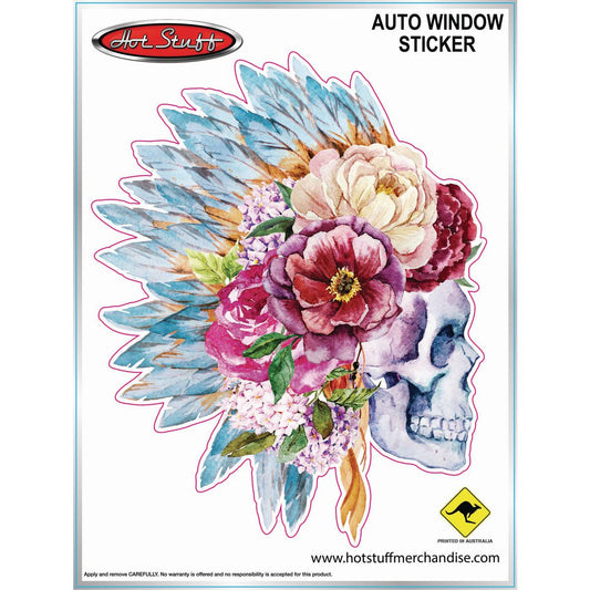 Hotstuff Hotstuff Automotive Window Sticker Boho Skull SH4147